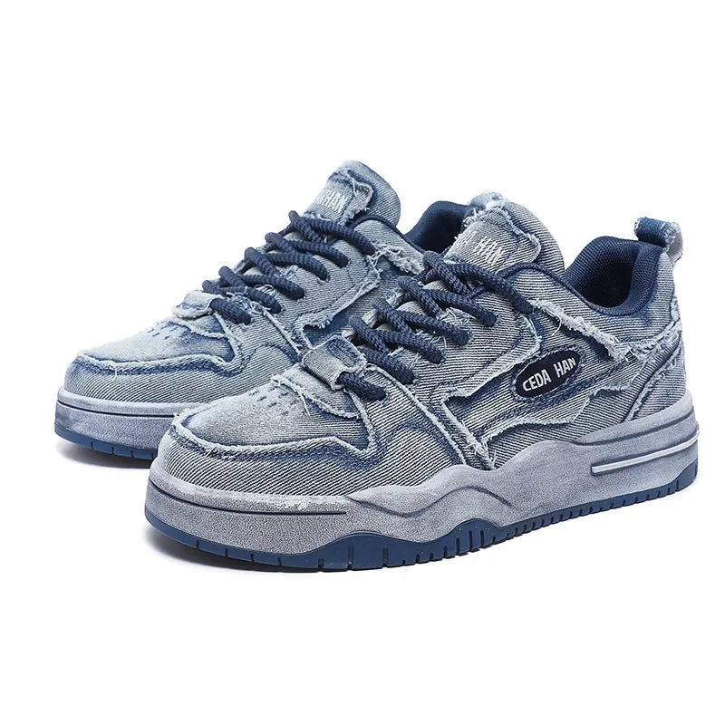 Worn Vintage Denim Sneakers
